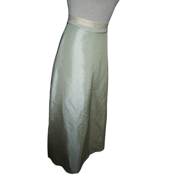 FAN NY Collection Green Shimmer Midi Skirt Women’s Small Made in USA - Picture 4 of 9